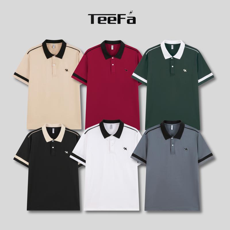 [PLD02] Áo Polo Nam Cổ Bẻ, Tay Ngắn, Logo Thêu Ngực Đơn Giản, Thanh Lịch