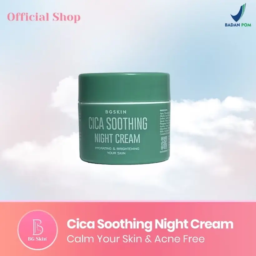 KRIM MALAM NIGHT CREAM BGSKIN CICA SOOTHING