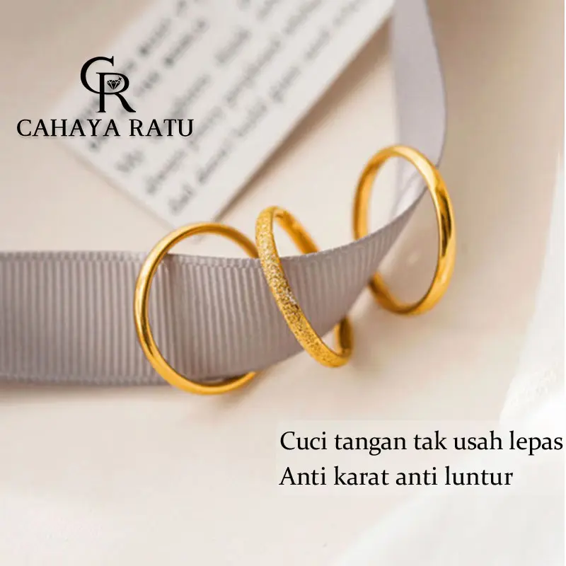 10 CR • Cincin Titanium Asli Ori Wanita Anti Karat Mewah Elegan Aesthetic Korean Style Model Baru 2024 Perhiasan Promise Ring (Stok Terbatas) 1