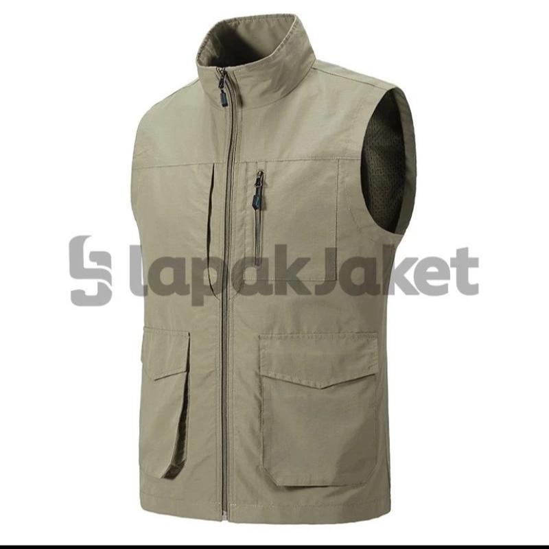 Lapakjaket/rompi vest pria outdoor/ rompi lapangan/rompi kerja/rompi casual Abu Navy Formal 0