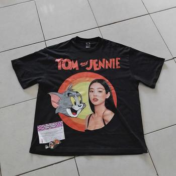 Product Review of T-Shirt Tom & Jennie Parody - Oversized Model Black Solid Sablon Kaos Hitam Distro Atasan Baju from M**. 0