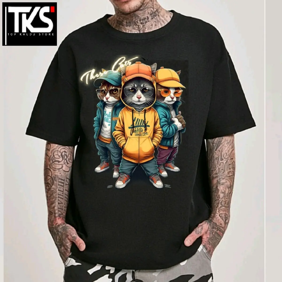 T-Shirt TKS KAOSID - SemiKatun24's - Baju premium motif distro keren / Kaos Distro Hitam
