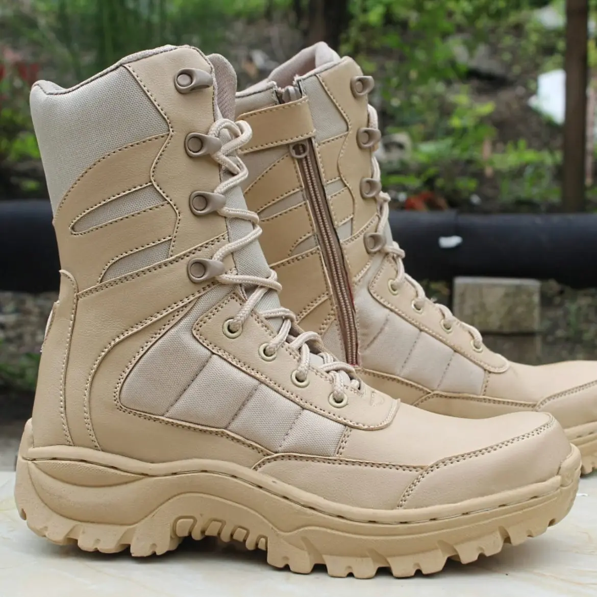 Sepatu PDL Safety Boots Chameleon Rel Seleting Samping autsol Karet sepatu ujung besi