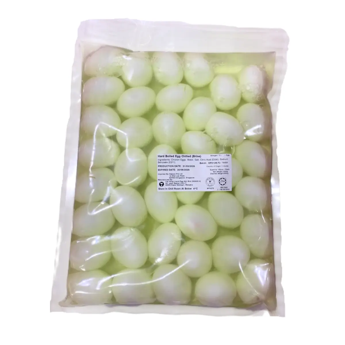 Dasoon Hard Boiled Eggs 40pcs (keep chilled)