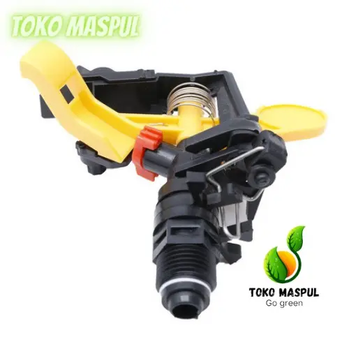Sprinkler Tembak Putar Taman/Kebun 1/2 Inci Impact Black-Yellow PVC dengan Jarak Semprot 6-13 Meter 3