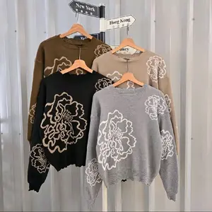 Defyne Fashion Sweater Rajut Peony Wanita Trendy Terbaru Korean Style Cardigan Kardigan