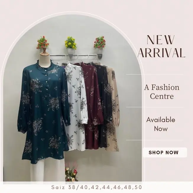 36781,92- Muslim Fashion Blouse Size 38/40,42,44,46,48,50 Cotton Floral