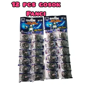 ( 1 lembar 12 pcs) Sabut Besi Alat Cuci Piring Stainless  - Gosok Panci