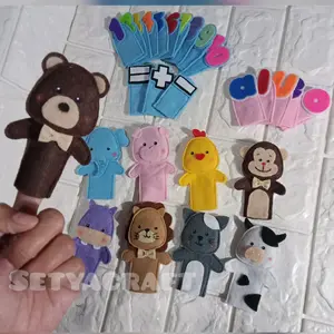setyacraft boneka jari, boneka jari flanel, boneka jari hewan, mainan edukasi