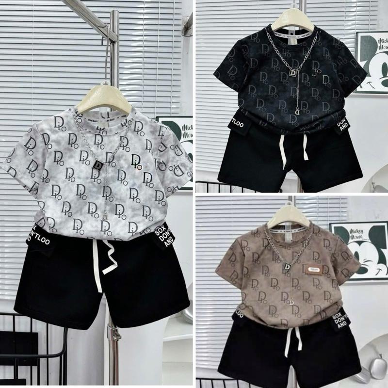 Combo 3 bộ bé trai ( áo in chữ , quần có nắp túi) phong cách cực ngầu, size 10-45kg, chất cottton co giãn thấm hút mồ hôi tốt