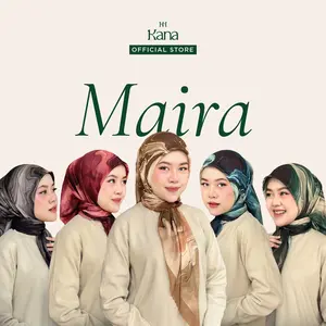 Maira Scarf - Kana Scarves | Hijab Segi Empat Voal Premium Lembut Nyaman Casual Muslim Printing 120x120 cm Motif Eksklusif Cocok untuk Formal & Casual Syal Kerudung Square