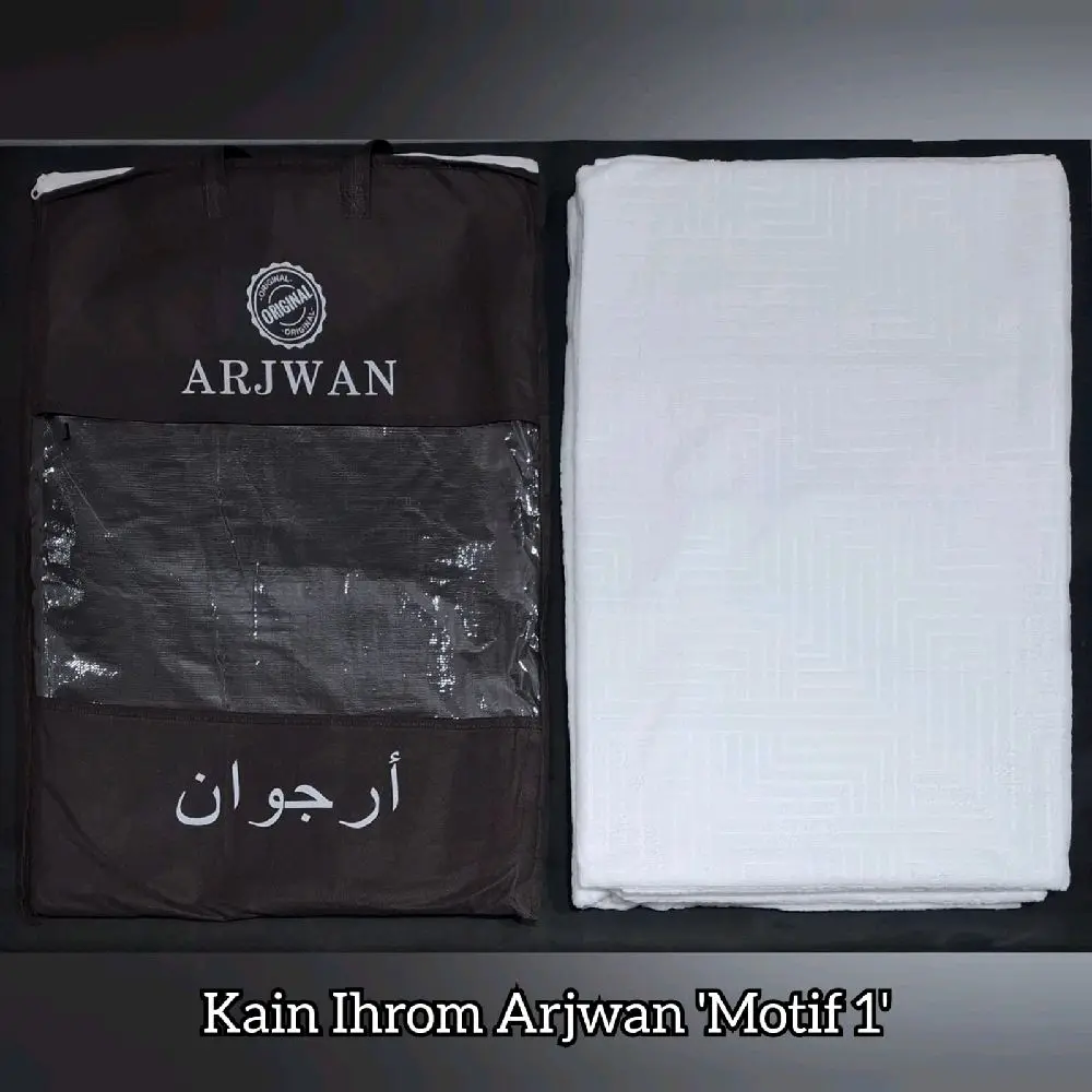 Kain Ihram Arjwan High Quality Soft Big Size: 110×220 cm Berat 1.200gr | Ihrom Haji Umroh Pria Dewasa