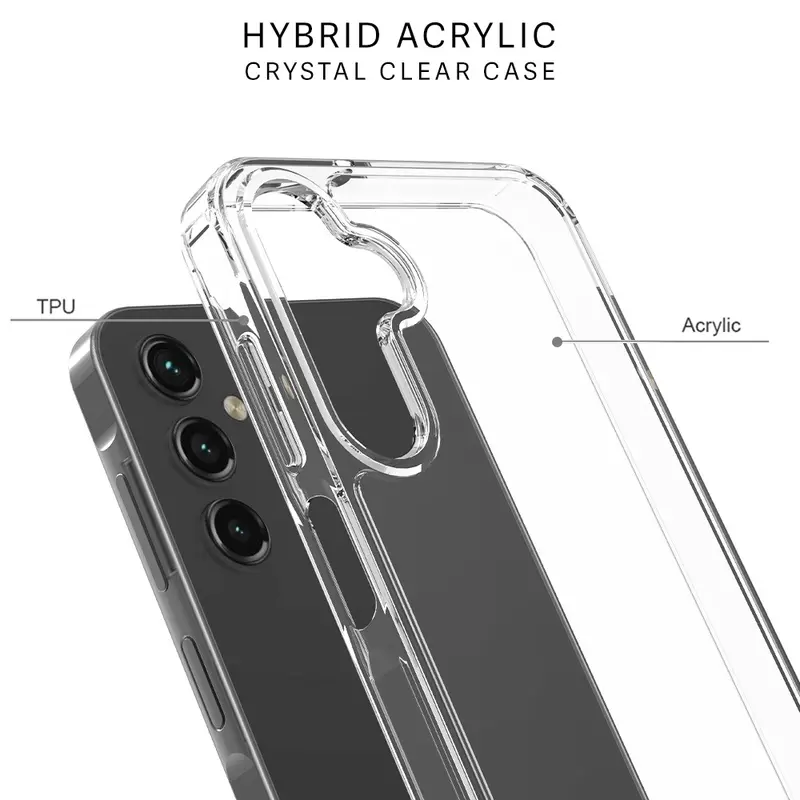 ACRYLIC Clear Case SAM A55 A15 A35 A25 A14 A54 A34 A24 4G 5G Casing Fuze Hybrid Bening Crystal Shockproof 0