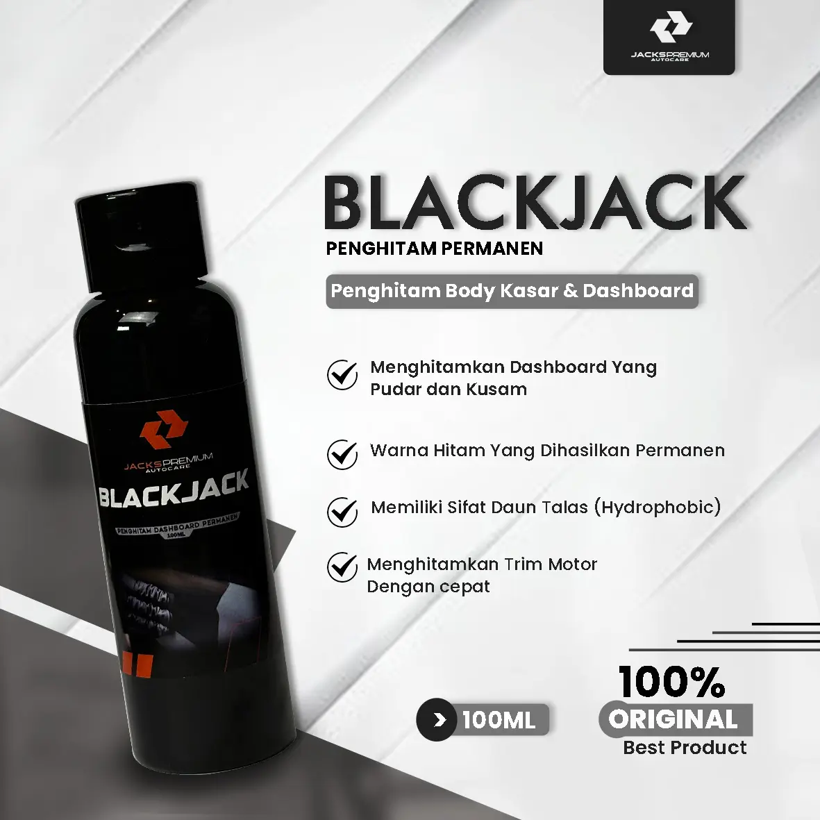 Black Jacks  (Penghitam Dashboard Permanen) pembersih permukaan  dashboard penghitam