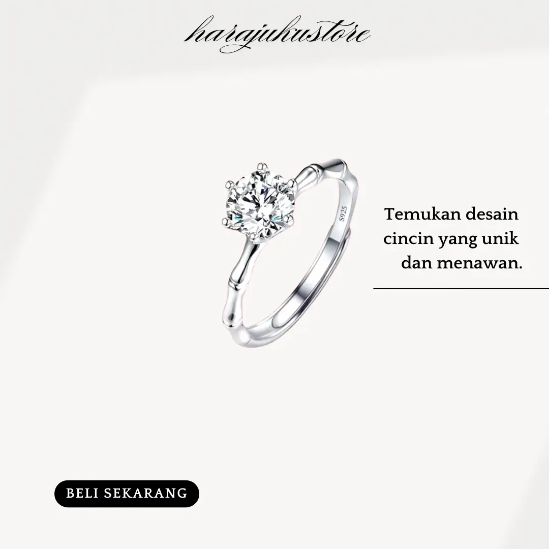 HARAJUKU cincin wanita moissanite KOREANSTYLE adjustable HIGH PREMIUM/ANTI KARAT (BISA COD)