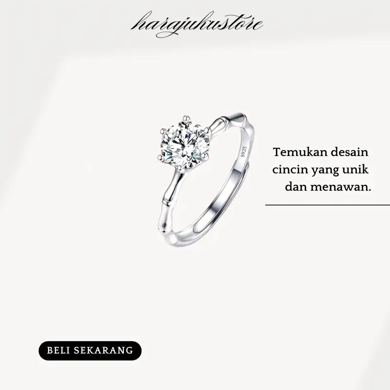 HARAJUKU cincin wanita moissanite KOREANSTYLE adjustable HIGH PREMIUM/ANTI KARAT (BISA COD) 0