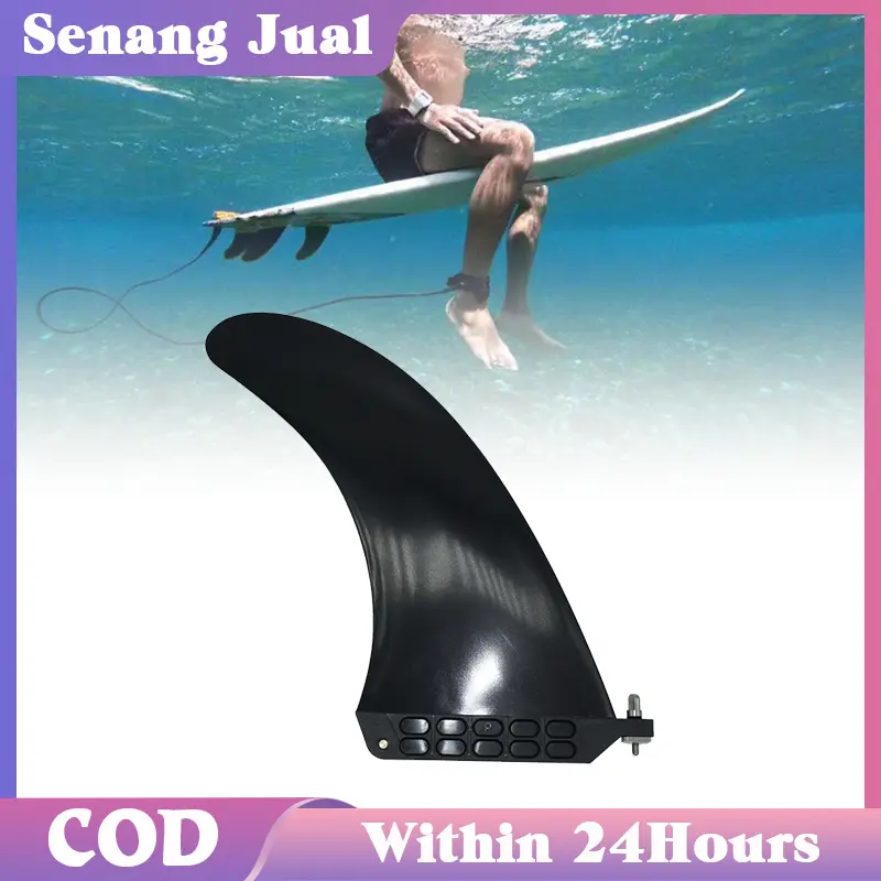 Sirip Papan Selancar Bahan Fiberglass Nilon 8" 24×14.5cm Fin Surfboard Dengan Sekrup Selancar Sirip