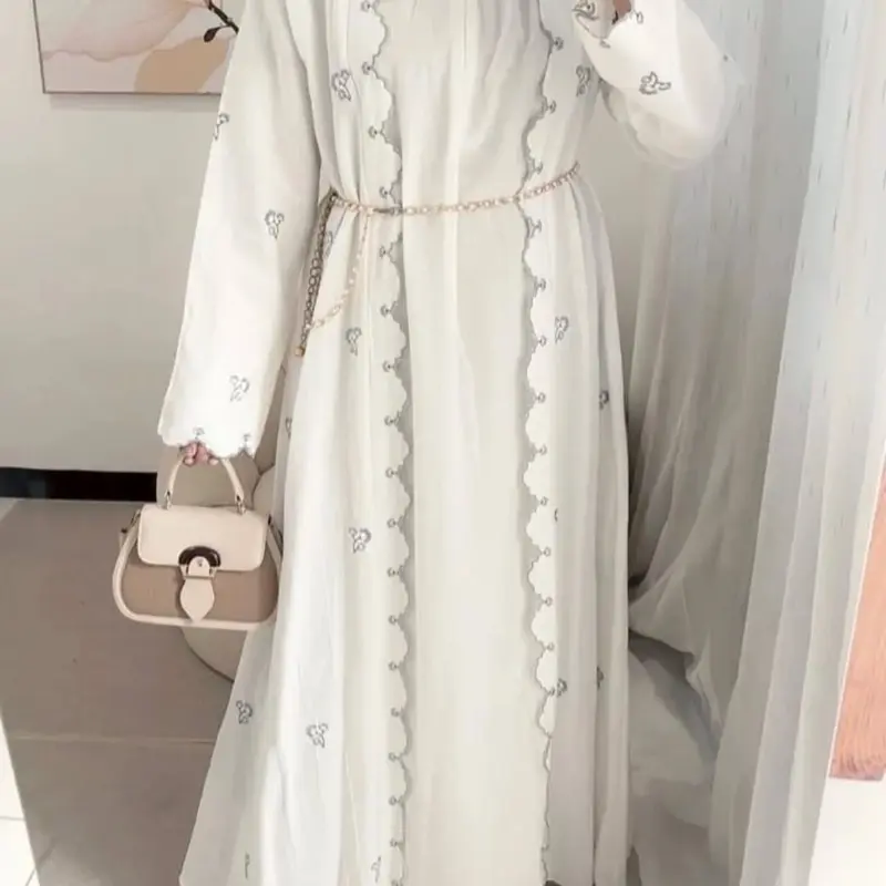 Aurora Abaya Turkey Premium Bahan Ceruty Baby Doll Full Furing Bordir Mewah Zipper Busui Friendly ABAYA DRESS WANITA 3