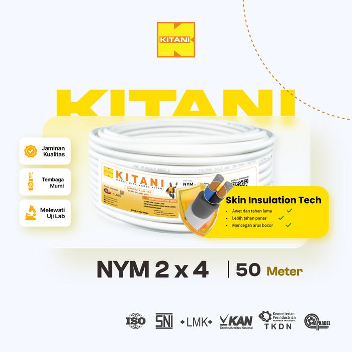Gambar KITANI - NYM 2x4 mm² - 50 Meter -  Kabel Listrik Tembaga Kawat dari Kitani Official Store Kab. Tangerang Tokopedia