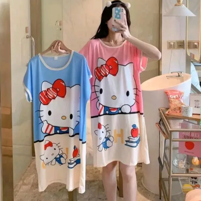 C❤X2 Daster Hello Kitty Jumbo Daster Big Size Hello Kitty Daster Wanita Y❤6J