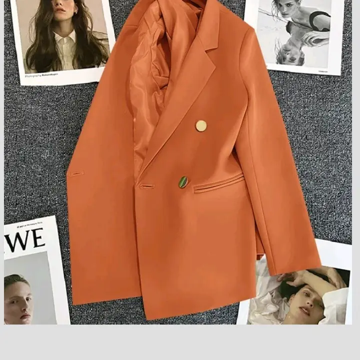 >  Blazer Wanita Solid Jaket  Wanita Kantor Elegan Atasan 3