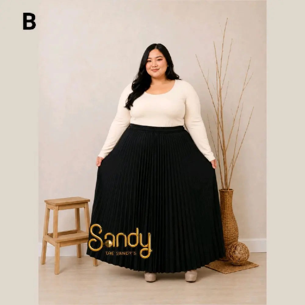 B. ROK PLISKET SUPER JUMBO XXXXXL Wanita Muslim Bawahan Dewasa Panjang HYGET PREMIUM SUPER Tebal Nyaman