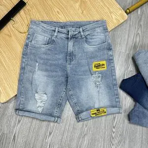 [ TSH ] - Mã Số 4 Quần short jean nam cao cấp mẫu xanh lai săn sẵn, mẫu mới chất liệu jean bò co giãn nhẹ chi tiết hình thêu ( HÌNH THẬT TỰ CHỤP) Menswear Pants Có Túi