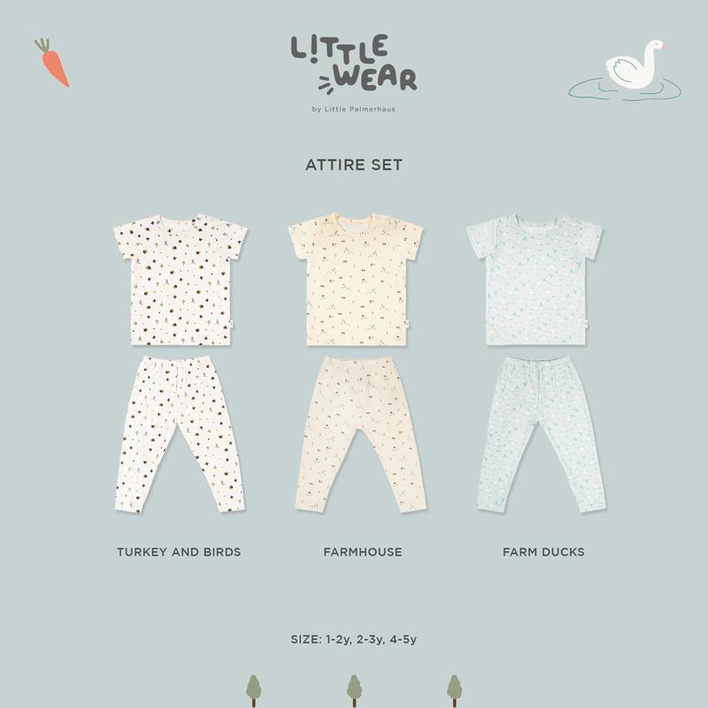 Little Palmerhaus - Little Wear Attire Set (Setelan Kaos Lengan Pendek + Celana Panjang) Baju Tidur Anak 4
