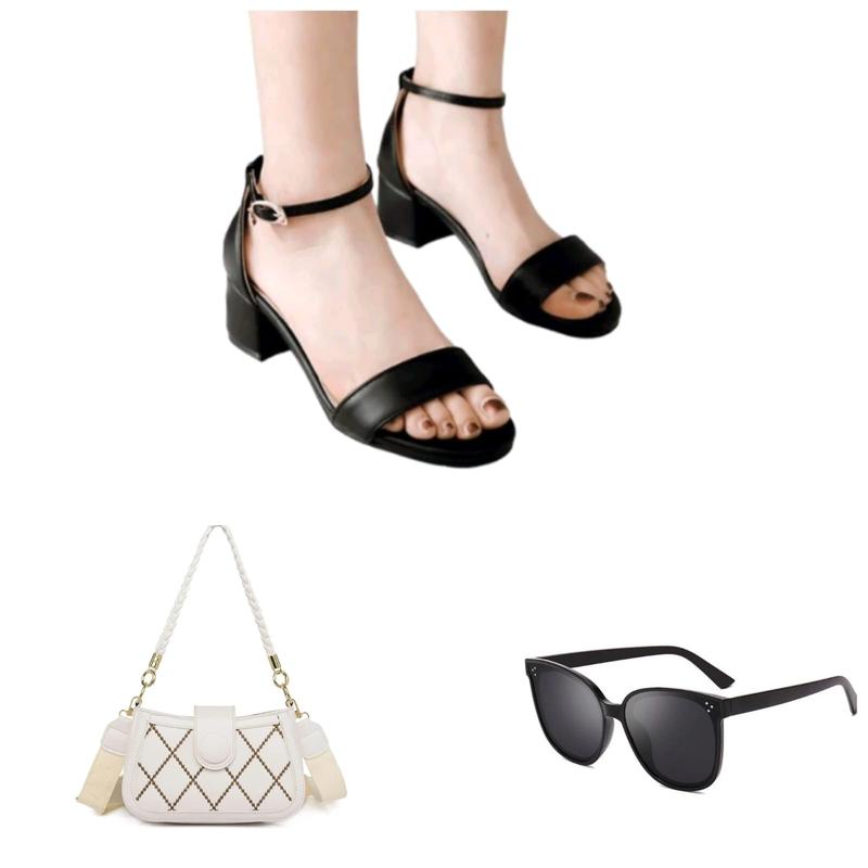 Paket Bundling 3set kacamata+tas Laura+hak tahu dhl 5cm Sandal Wanita 1