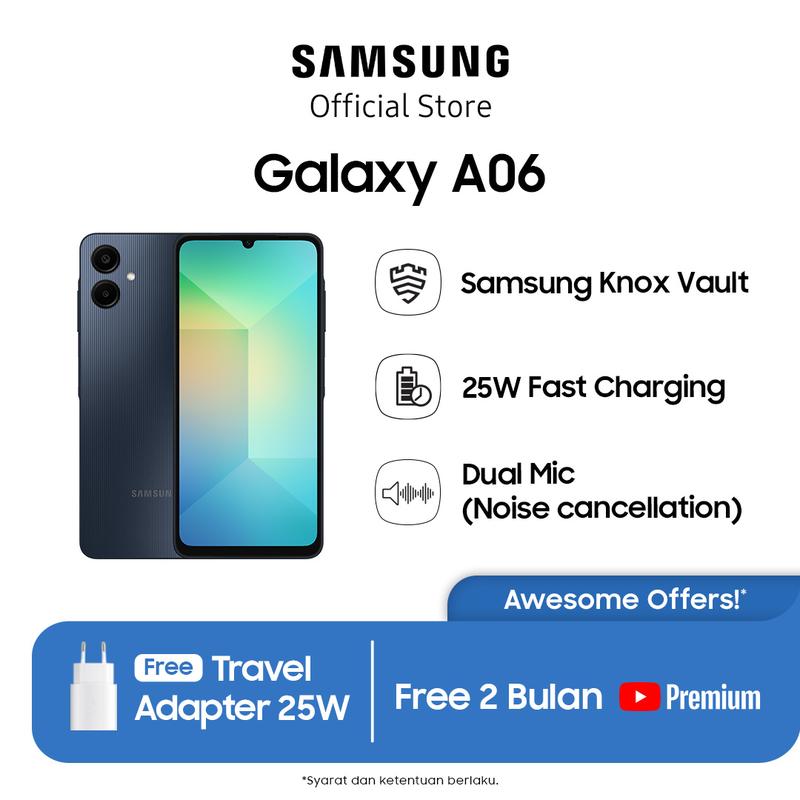 Samsung Galaxy A06 6/128GB - | Baterai 6.000 mAh | 25W Fast Charging 0