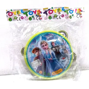 Mainan Rebana Anak Alat Musik Tamborine Kerincingan Tamborine Bulat Kecil Ukuran Diameter 14 cm