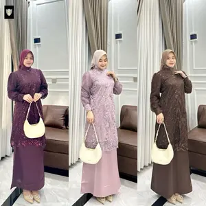 Gamis One set spenggel chantily premium dres kondangan gamis  Pesta lebaran  Mewah terbaru 2026 Muslim Wanita