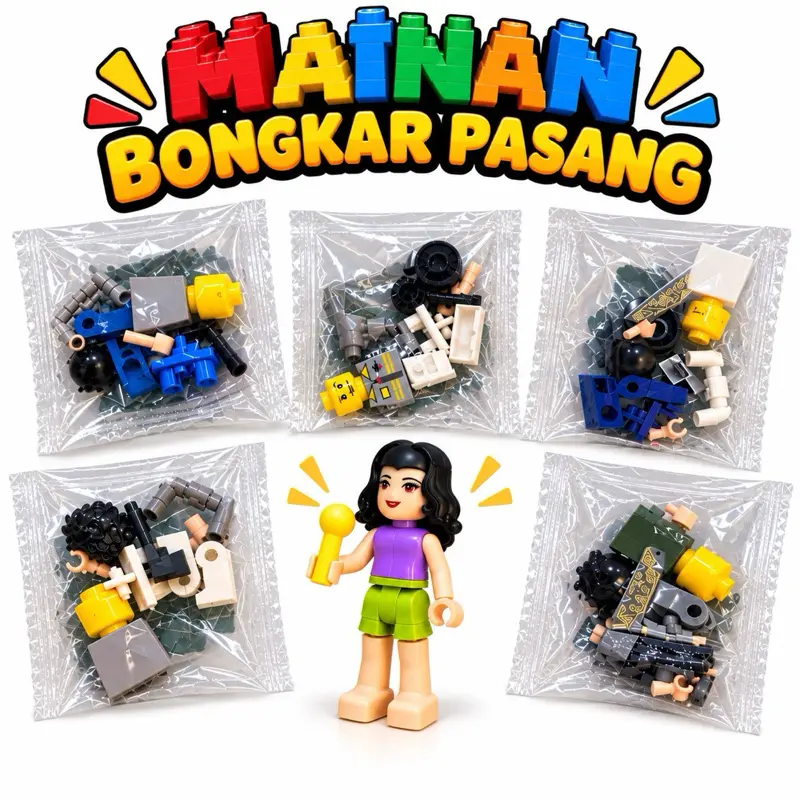Isi 25 Pcs Mainan Bongkar Pasang | Action Figure | Mix Karakter | Koleksi Mainan Unik