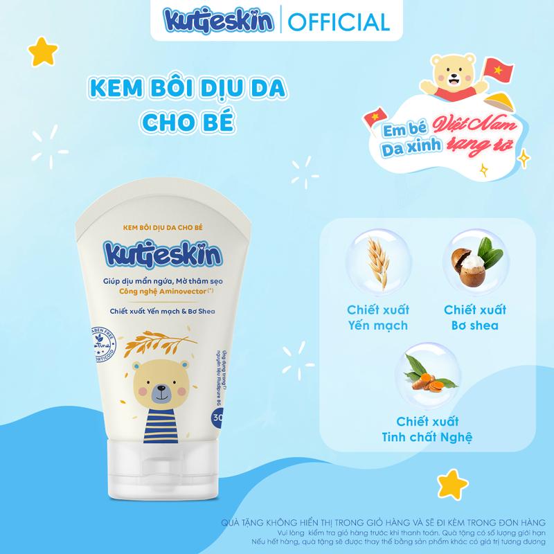 Kem bôi dịu da Kutieskin 30g cho bé (Kem bôi mẩn ngứa - hăm)