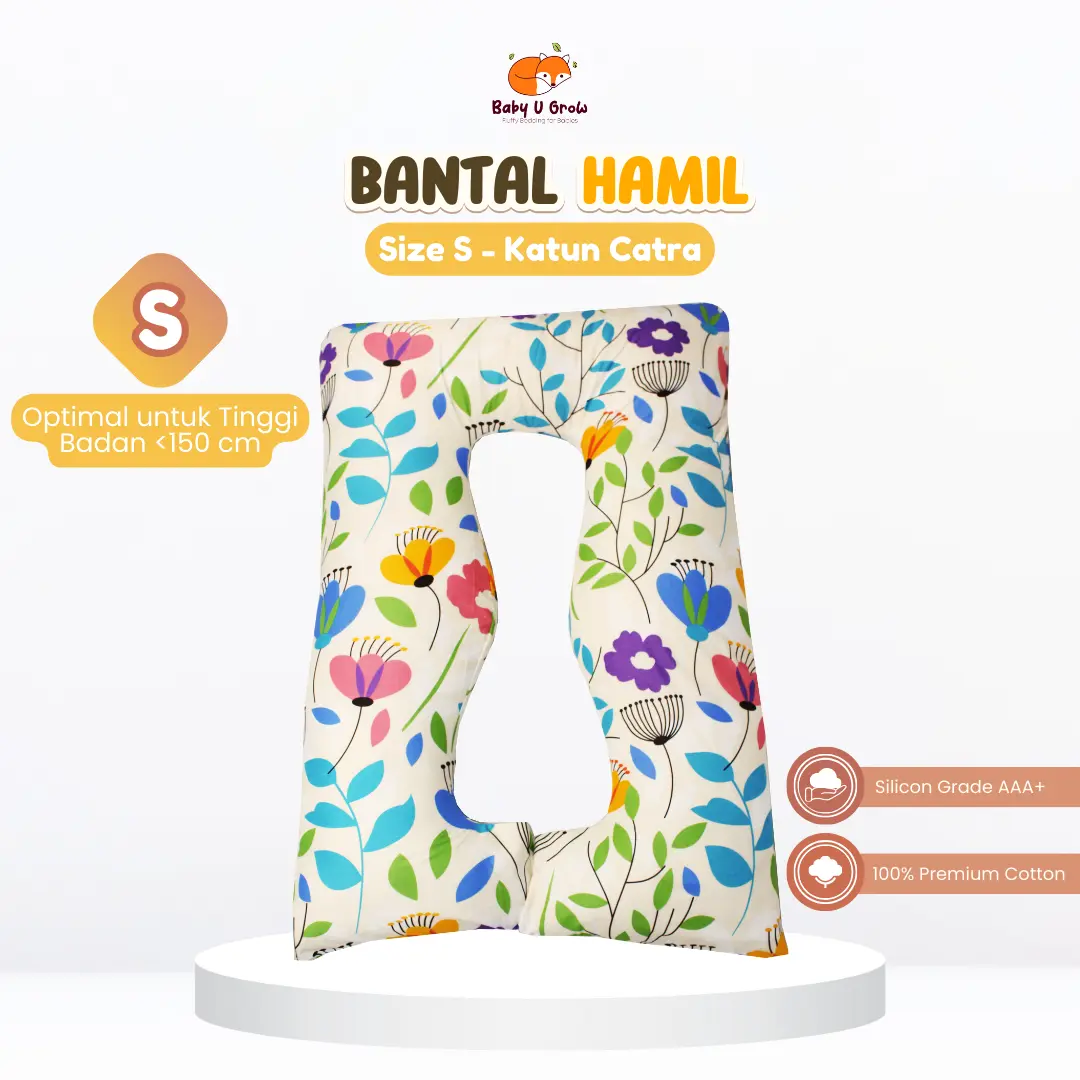 BABY U GROW - Bantal Ibu Hamil Size Small | Maternity Pillow - Katun Catra
