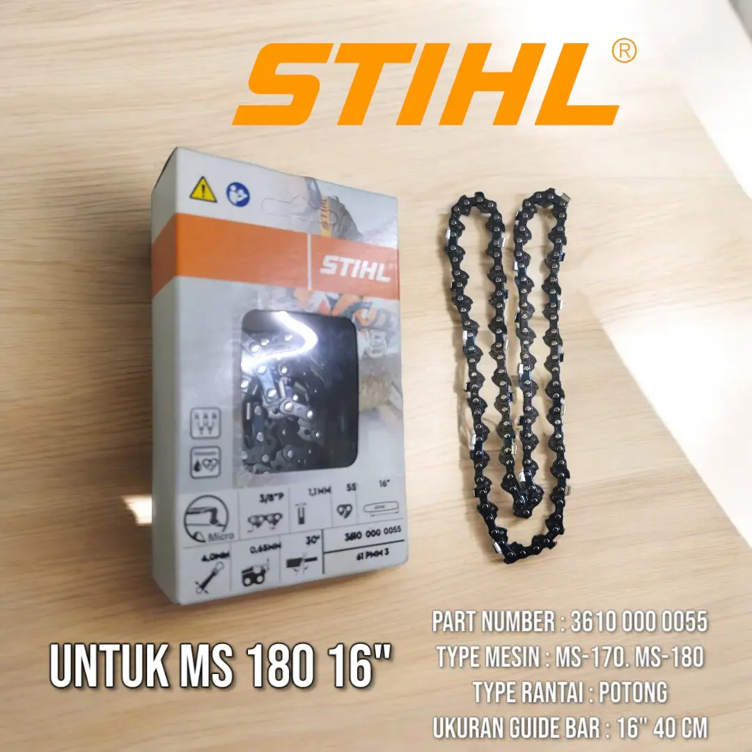 Rantai Chainsaw STIHL MS 180 ORIGINAL 16inch Rantai Potong Kayu