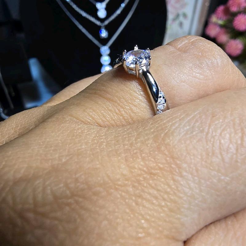 Cincin Perak Wanita Model Permata Mata Satu 4