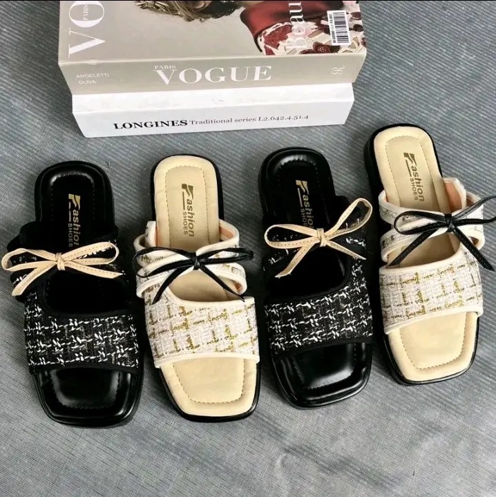 Sandal wanita platfom trendy Kasual dan nyaman sendal model pita 1