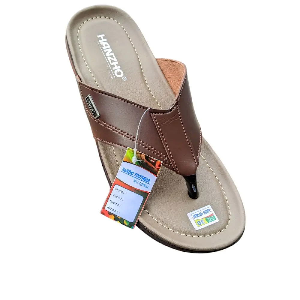 Sandal japit kulit pria Hanzho Kode JP-01 ukuran 39-43