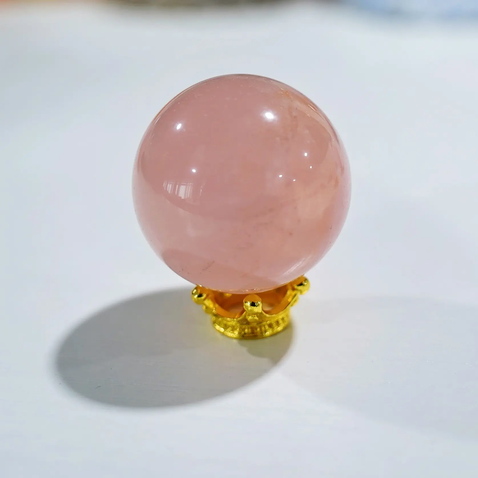 Natural  Rose quartz sphere