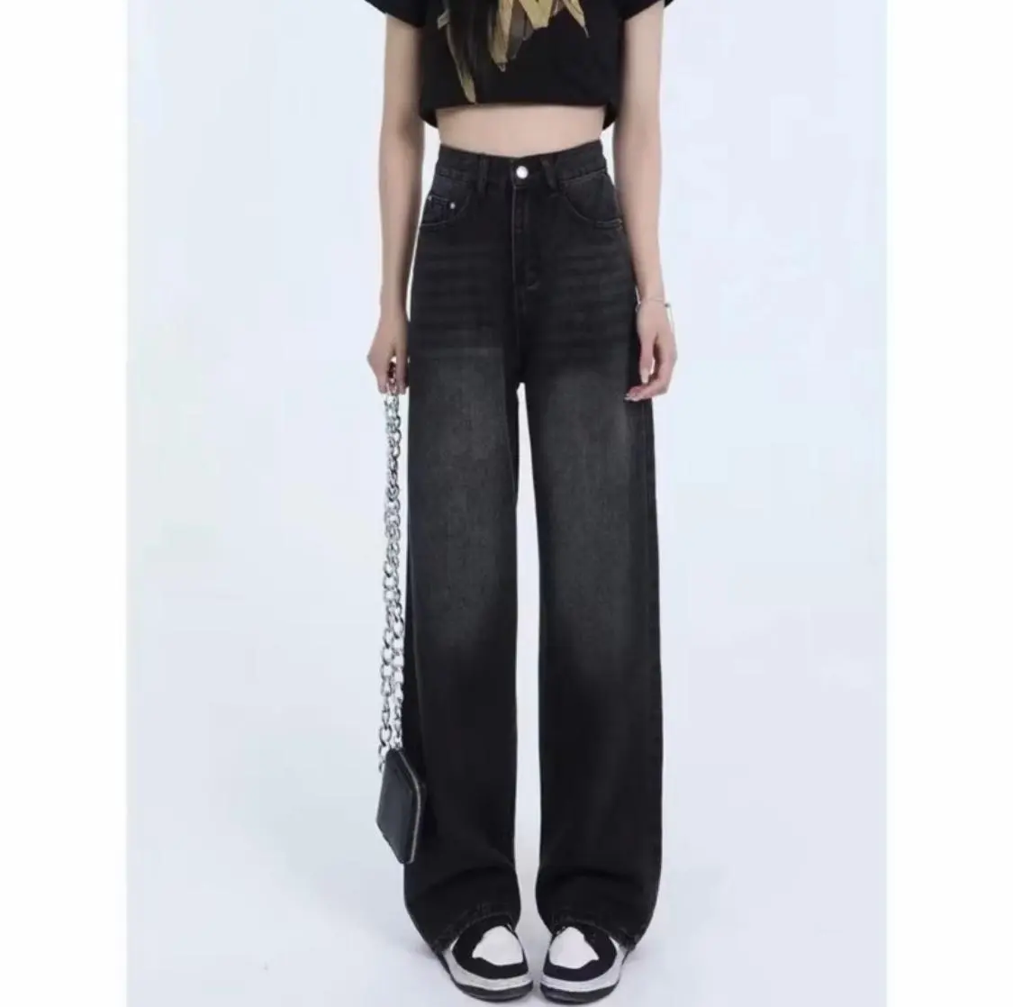 CELANA KULOT JEANS HAIGWAIST LOOSE KOREAN STYLE | CELANA BAGGY JEANS WANITA retro