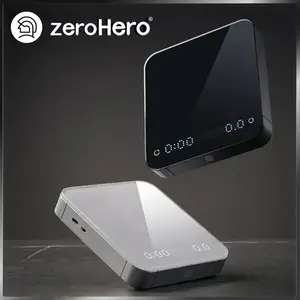 Smart Coffee Scale 3.0 - zeroHero || Black/White || 1800-2500mAh || USB Type-C ||  3 Modes (Pour Over Mode. Coffee to Water Ratio Mode, Espresso Mode) || BONUS Silicon Pad