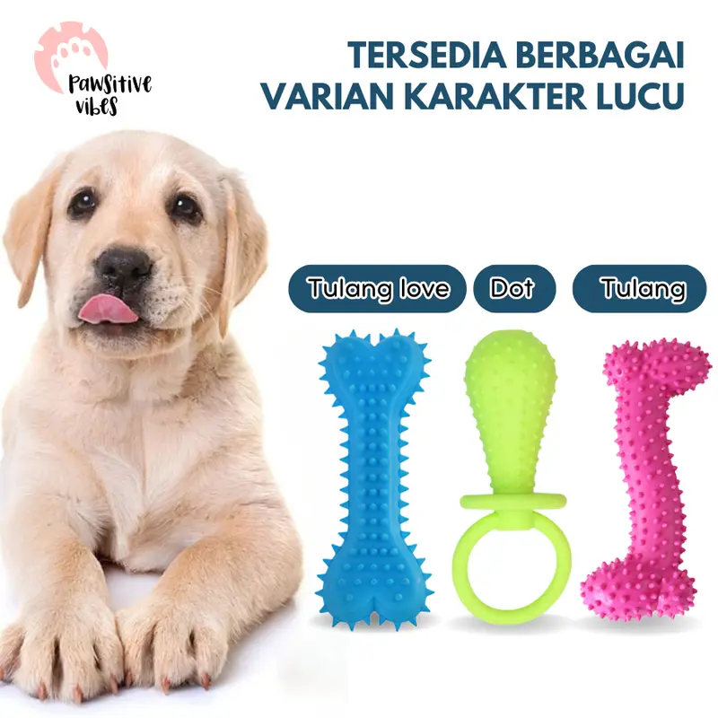 Mainan Gigitan Anjing Model Tulang Berduri Tahan Gigit - Pet Chew Rubber- Mainan Gigitan Kunyah Untuk Anjing dan Kucing - Mainan gigitan Karet Berduri Bergerigi Bahan TPR 2