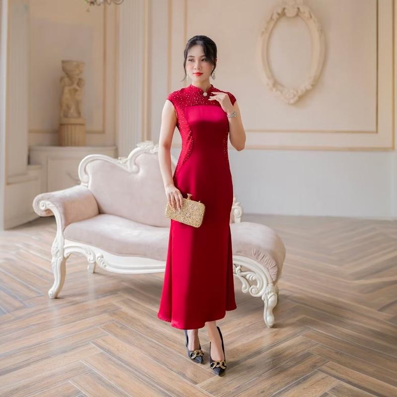 Đầm Trung Niên Linh Trà (LT2877 )Trẻ Trung Thiết Kế Trang Nhã Thanh Lịch Bigsize Đi Làm Đi Tiệc Cho Bà Cho Mẹ