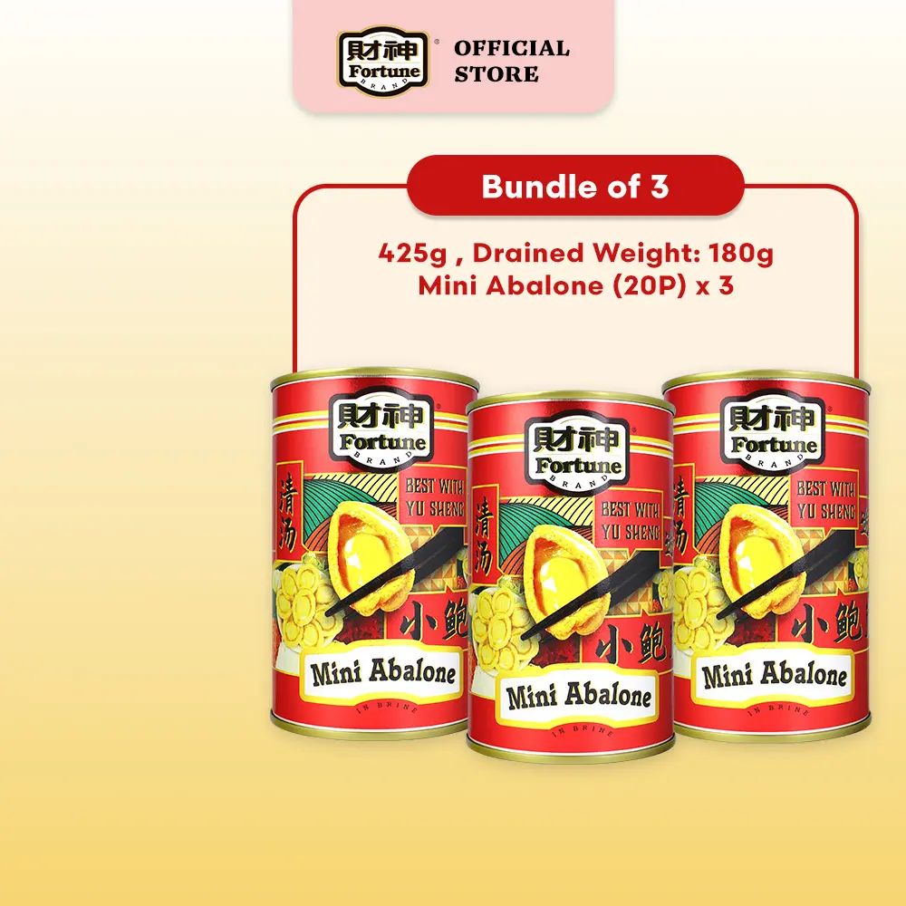 [Bundle of 3] Fortune Mini Abalone 425g (20P, DW: 180g) x 3