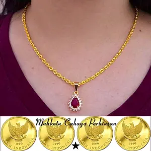 Kalung Nuri Wanita Free Lionti Delima Merah Full Permata Ori Termurah Liontin