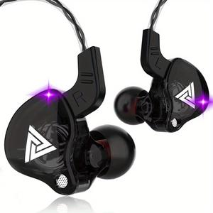 QKZ AK6 Auriculares con cable de controlador de cobre HiFi de 3.5MM Auriculares deportivos de carreras Auriculares estéreo con graves Auriculares intraurales musicales con micrófono,regalos para hombres,regalos de navidad