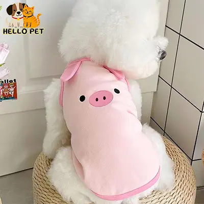 Quần Áo Chó Con, Thiết Kế Hình Chú Heo Hồng, Áo Vest Thêu, Thích Hợp Cho Mèo Thú Cưng, Phong Cách Mỏng, Hàng Mới Về, INS