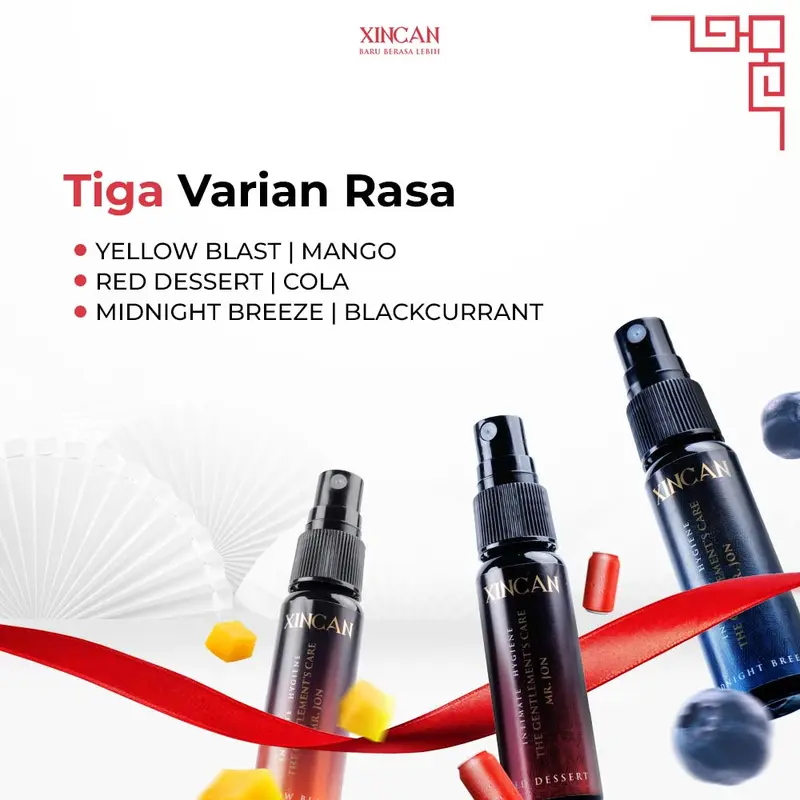 XINCAN -  Perlindungan Anti Bacterial Aromatic Hygiene Care Spray - (Mango Blast, Tropicola, Midnight Breeze) - 30ml - Efektif Perawatan Tubuh Pria XINCAN Spray Cooling Perawatan Pribadi Pria - Aroma Segar mengurangi Gatal akibat jamur Mencerahkan Pewangi 1