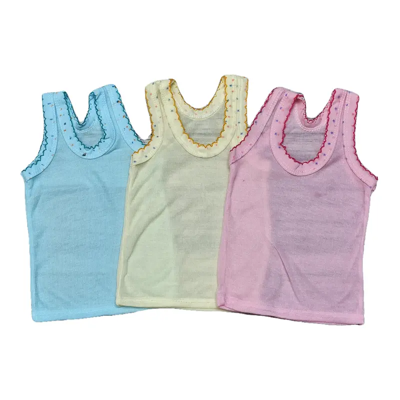 12Pcs dan 6pcs Kaos Dalam Anak Singlet Polos Harian Berwarna Size S,M,L,XL,3L Fashion 5